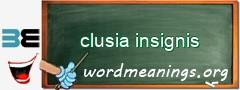WordMeaning blackboard for clusia insignis